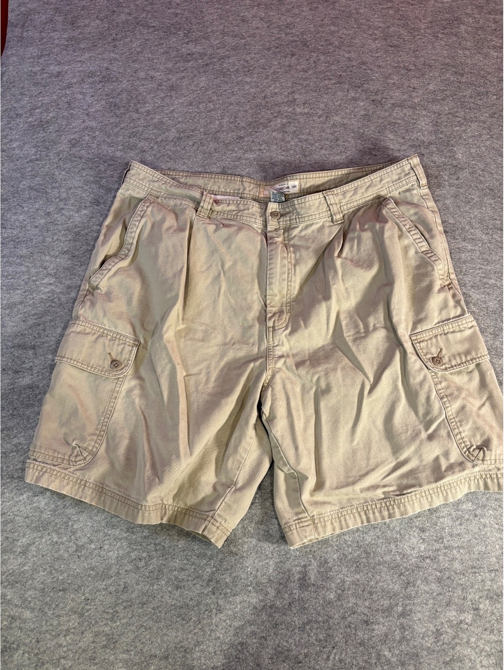 Vintage Y2K Cherokee Khaki Cargo Shorts 100% Cotton Size 40 Beige